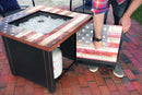 The Liberty, 30 -Inch Square Propane Gas Fire Pit Table with American Flag Mantel | Endless Summer