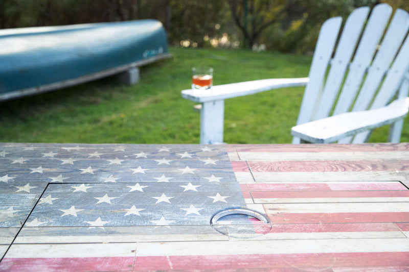 The Americana, Propane Gas Fire Pit 40 in., American Flag Mantel - Endless Summer