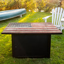Propane Gas Fire Pit Table 40-Inch "The Americana" Rectangular American Flag Mantel | Endless Summer