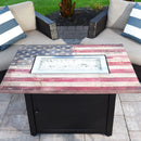 Propane Gas Fire Pit Table 40-Inch "The Americana" Rectangular American Flag Mantel | Endless Summer