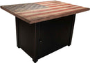 Propane Gas Fire Pit Table 40-Inch "The Americana" Rectangular American Flag Mantel | Endless Summer