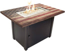 Propane Gas Fire Pit Table 40-Inch "The Americana" Rectangular American Flag Mantel | Endless Summer