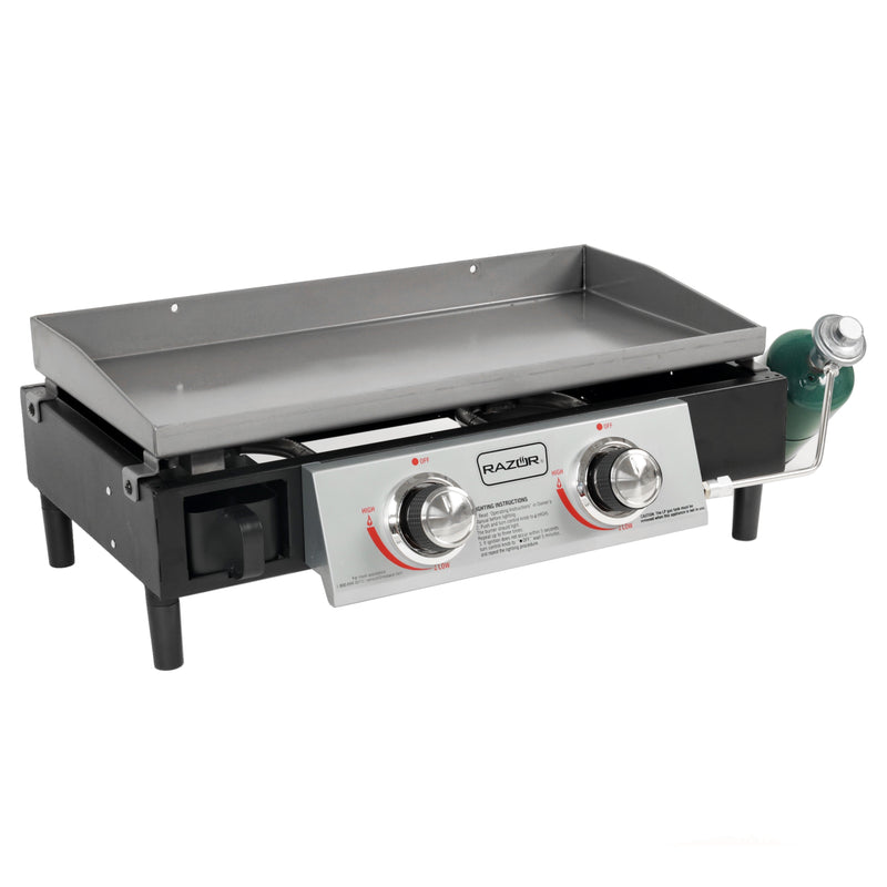 Razor 2-Burner Portable LP GAS Griddle with Lid