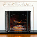 3-Panel Black Wrought Iron Screen - Mission Design | UniFlame