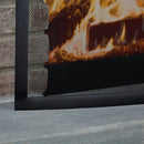 Single Panel Curved Black Wrought Iron Screen | UniFlame