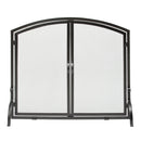 Single Panel Black Wrought Iron Screen with Doors | UniFlame