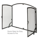 Single Panel Black Wrought Iron Screen with Doors | UniFlame