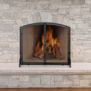 Single Panel Black Wrought Iron Screen with Doors | UniFlame