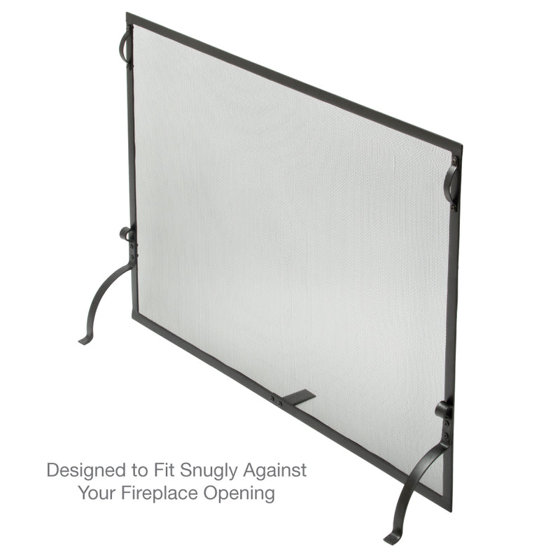 UniFlame Small Single Panel Wrought Iron Spark Guard Fireplace Screen