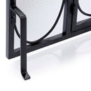 Single Panel Black Wrought Iron Ornate Screen with Doors | UniFlame