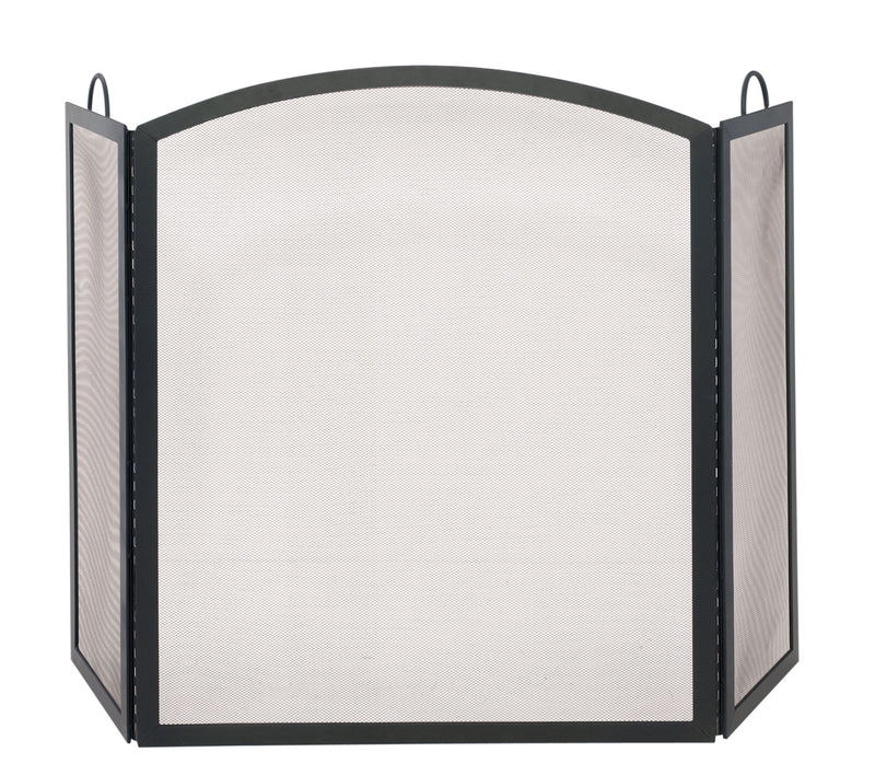 UniFlame 3 Panel Black Wrought Iron Arch Top Screen