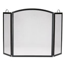 Large 3 Fold Black Wrought Iron Screen with Arch Top | UniFlame