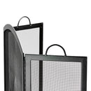 Large 3 Fold Black Wrought Iron Screen with Arch Top | UniFlame