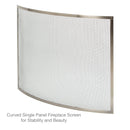 Single Panel Curved Pewter Finish Screen | UniFlame