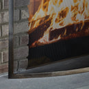 Single Panel Curved Pewter Finish Screen | UniFlame