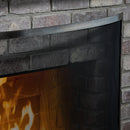 Single Panel Curved Pewter Finish Screen | UniFlame