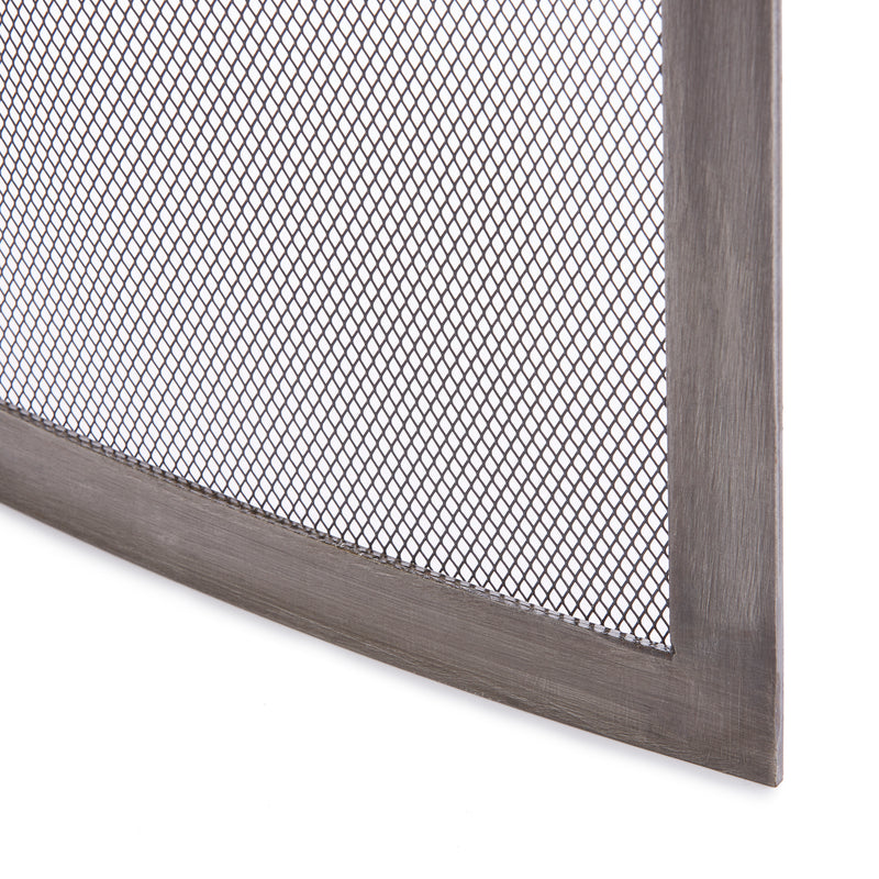 UniFlame Single Panel Curved Pewter Finish Screen