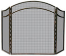3-Panel Antique Rust Finish Wrought Iron Screen with Arch Top | UniFlame