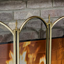 4-Panel Polished Brass Finish Screen with Decorative Filigree | UniFlame