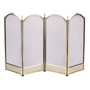 4-Panel Polished Brass Finish Screen with Decorative Filigree | UniFlame
