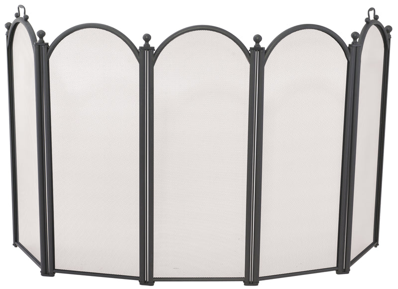 UniFlame 5 Panel Black Finish Screen with Arches and Handles