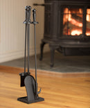 4-Piece Black Finish Fireplace Tools Set with Ball Handles | UniFlame