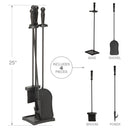 4-Piece Black Finish Fireplace Tools Set with Ball Handles | UniFlame