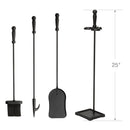 4-Piece Black Finish Fireplace Tools Set with Ball Handles | UniFlame