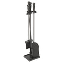 4-Piece Black Finish Fireplace Tools Set with Ball Handles | UniFlame