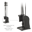 4-Piece Black Finish Fireplace Tools Set with Ball Handles | UniFlame
