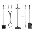 5-Piece Black Finish Fireplace Tools Set with Ball Handles | UniFlame
