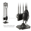 5-Piece Black Finish Fireplace Tools Set with Ball Handles | UniFlame