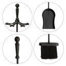 5-Piece Black Finish Fireplace Tools Set with Ball Handles | UniFlame