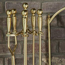 5-Piece Polished Brass Finish Fireplace Tools Set with Ball Handles | UniFlame