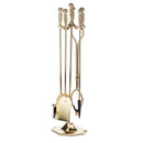 5-Piece Polished Brass Finish Fireplace Tools Set with Ball Handles | UniFlame