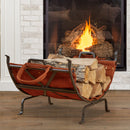 Olde World Iron Log Holder with Suede Leather Carrier | UniFlame