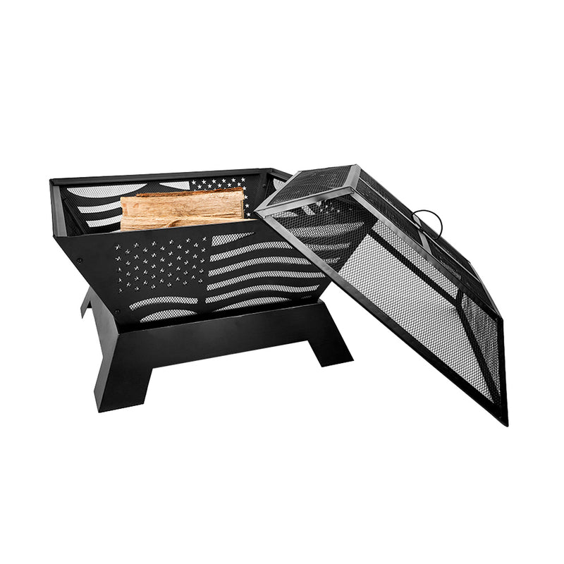 Endless Summer 28 in. "The Patriot" Wood Fire Pit with American Flag Design