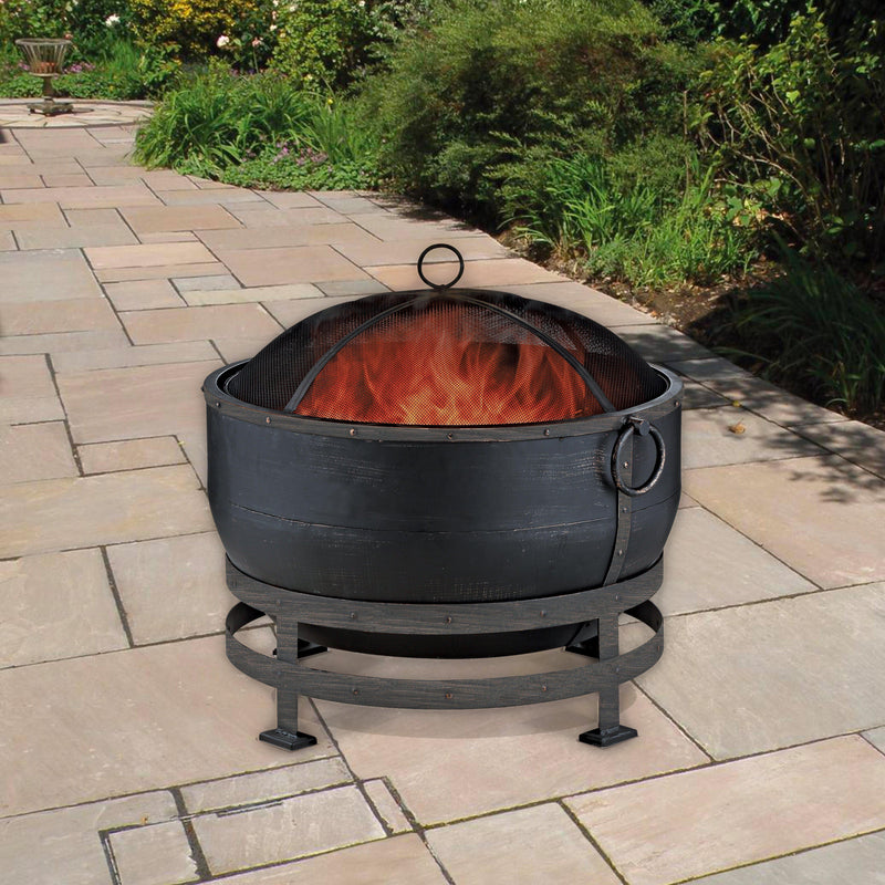 Endless Summer 26 in. Oil Rubbed Bronze Wood Burning Outdoor Fire Pit with Kettle Design