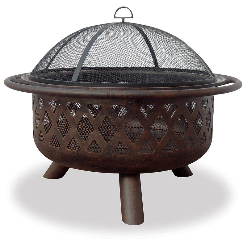 Endless Summer 30 in. Oil Rubbed Bronze Wood Burning Outdoor Fire Pit with Lattice Design