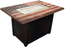 Propane Gas Fire Pit Table 40-Inch "The Americana" Rectangular American Flag Mantel | Endless Summer